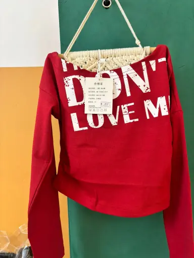 紅色童裝長袖T恤